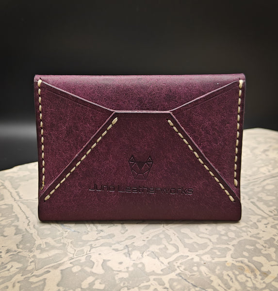 Purple Snap Wallet Italian Vegetable Tanned Leather *In Stock