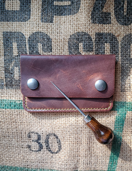 Brown Leather "Mini Trucker" Wallet *In stock