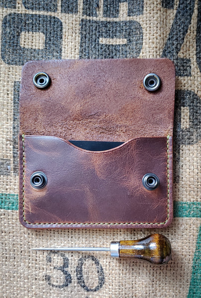 Brown Leather "Mini Trucker" Wallet *In stock