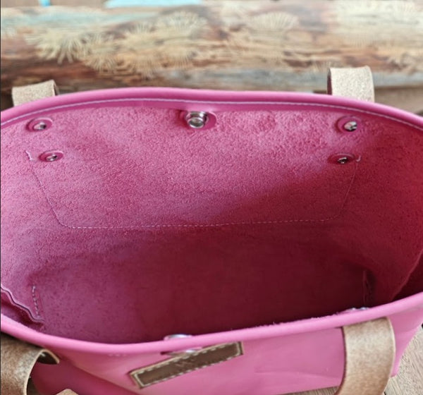 Juno Leatherworks Everyday Leather Tote Bag in Pink *made to order