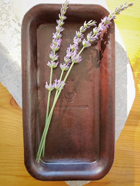 Leather Valet Trays in Dark Brown or Natural Color  *made to order