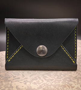Black Horween Leather Snap Wallet *In Stock