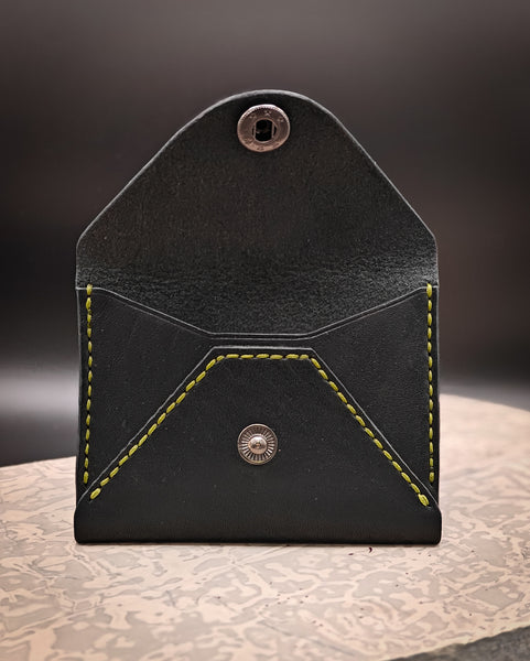 Black Horween Leather Snap Wallet *In Stock