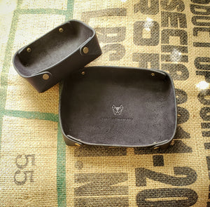 Leather Valet Trays - Black