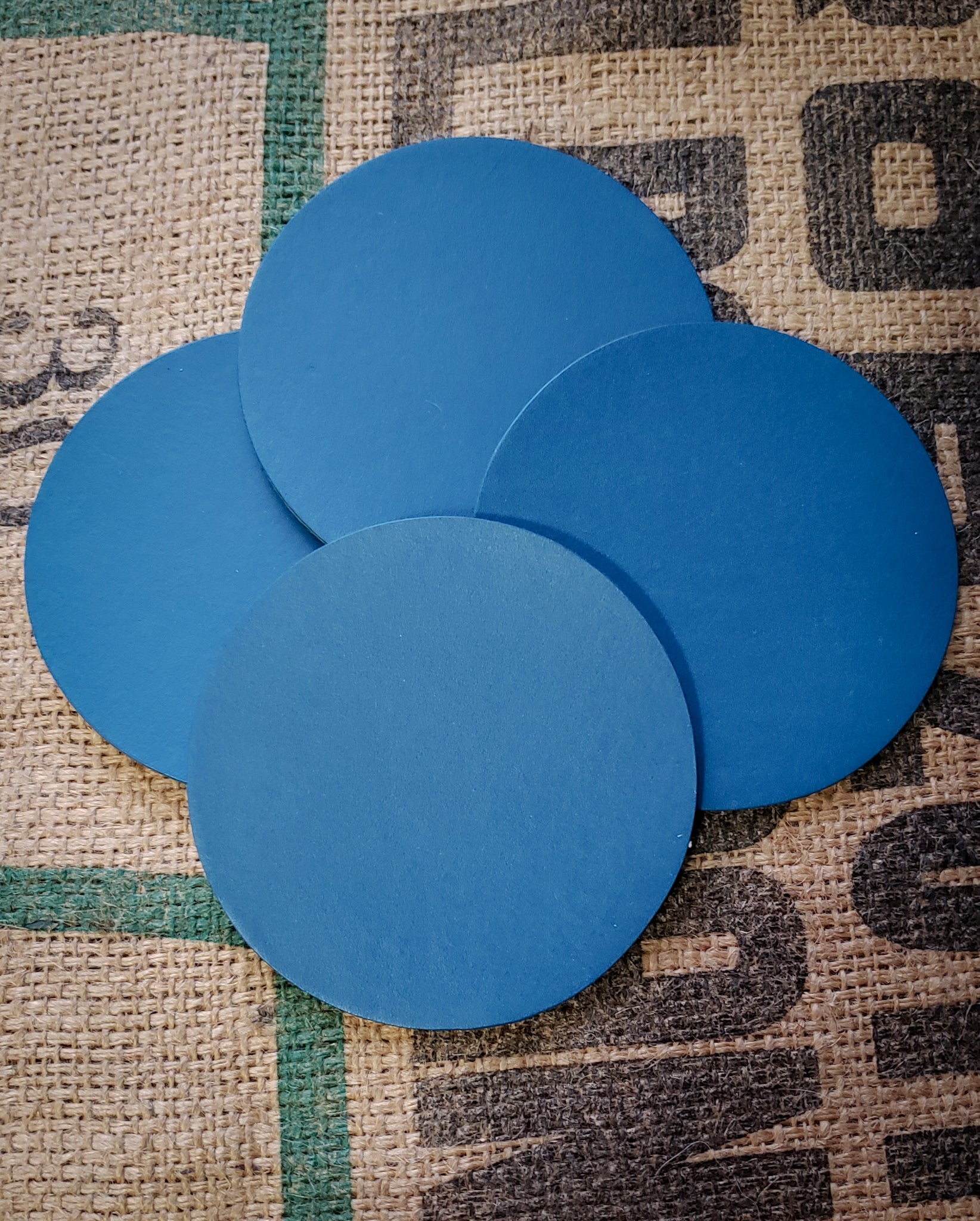 Round or Square Leather Coasters Four Inches in Several Colors - Set of 4