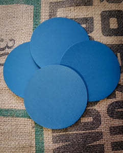 Round or Square Leather Coasters Four Inches in Several Colors - Set of 4