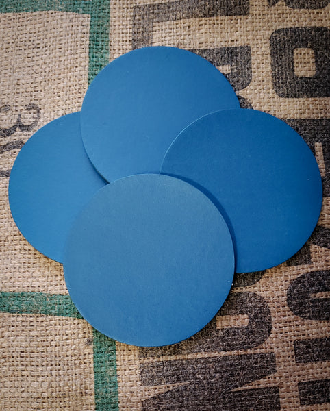 Round or Square Leather Coasters Four Inches in Several Colors - Set of 4